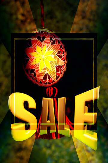 FX №198565 Easter symbol Sales promotion 3d Gold letters sale background Template