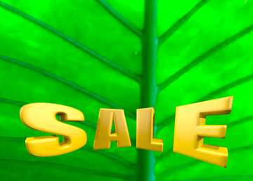 FX №198692 Leaf texture Sales promotion 3d Gold letters sale background Template