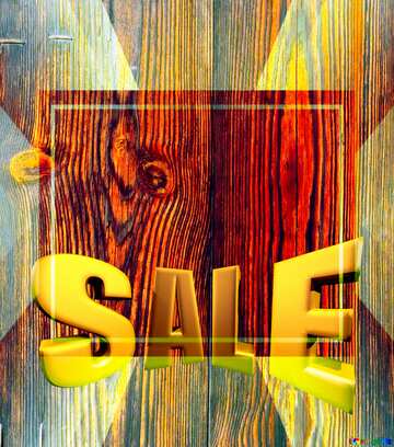 FX №198584 Stained wood texture Sales promotion 3d Gold letters sale background Template