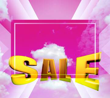 FX №198449  Sales promotion 3d Gold letters sale background Pink Sky Design Template
