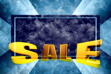 FX №198570 Ancient paper Sales promotion 3d Gold letters sale background Template Blue