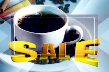 FX №198502 Coffee Sales promotion 3d Gold letters sale background Template