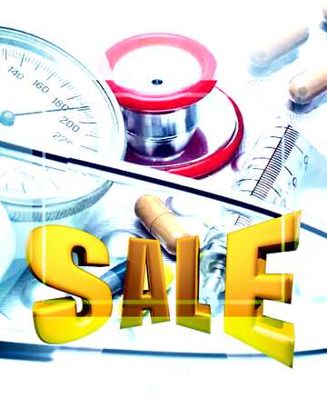 FX №198719  Medicine Sales promotion 3d Gold letters sale background Template