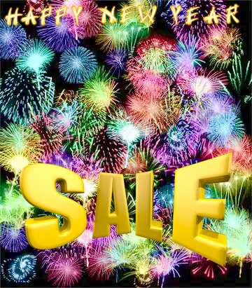 FX №198128  Background fireworks Sale background New Year Sale offer discount template Sales promotion 3d Gold ...