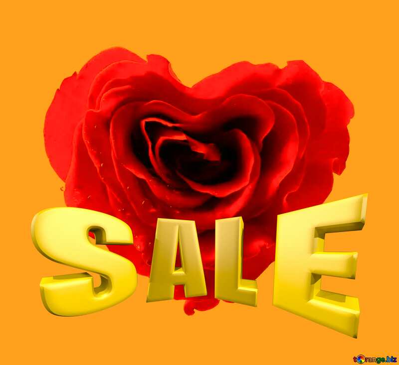  Rose heart Vintage Art Background Sale offer discount template Sales promotion 3d Gold letters sale background №17029