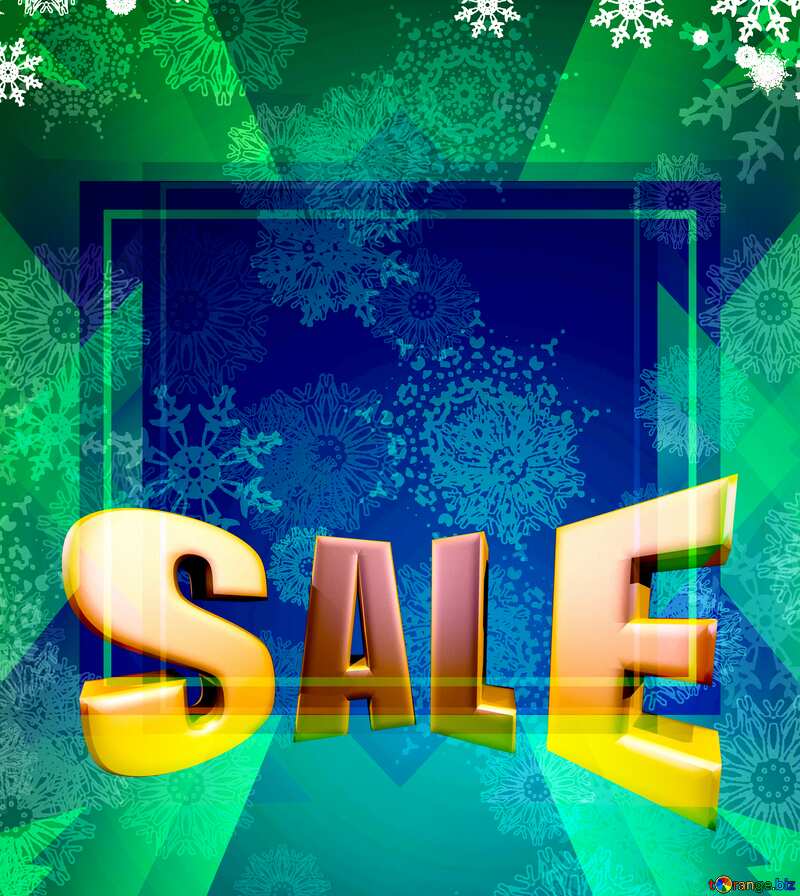 Sales promotion 3d Gold letters sale background Christmas Art Template №40658
