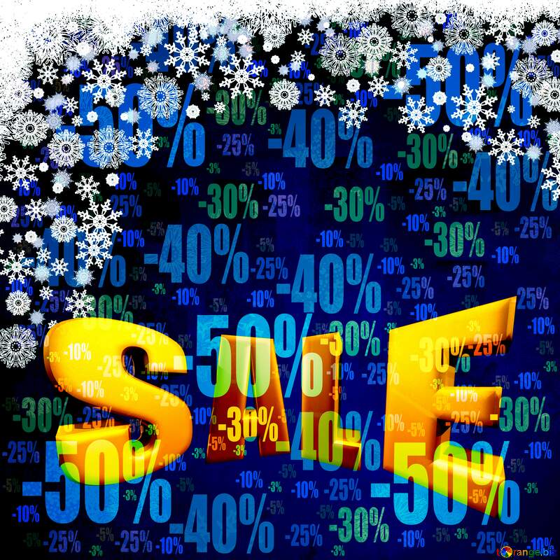  Sales promotion 3d Gold letters sale background Christmas Blue Template №40658