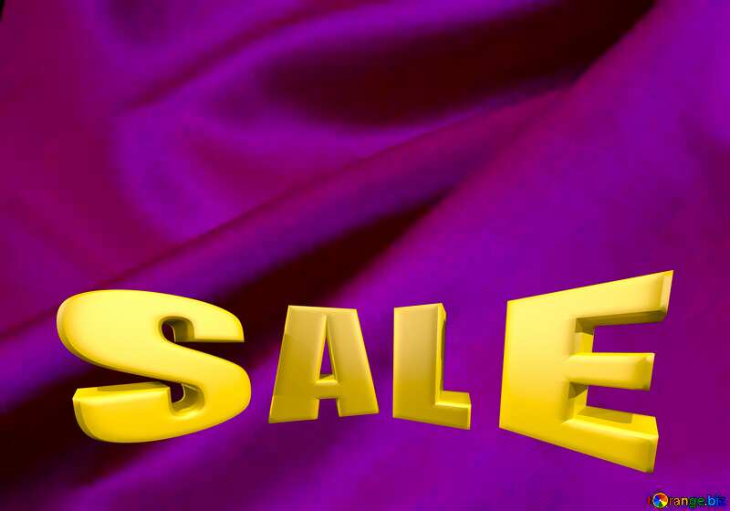Purple fabric background Sales promotion 3d Gold letters sale background №17641