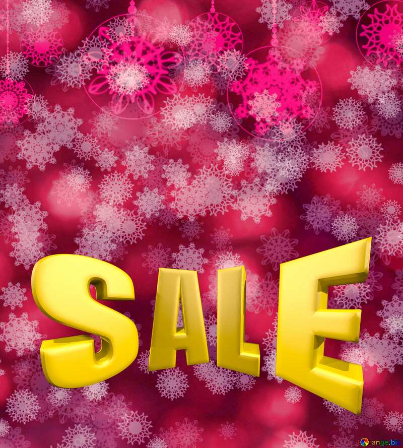  Sales promotion 3d Gold letters sale background Red Snowflakes №40734