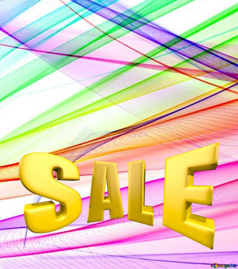 Colorful background Sales promotion 3d Gold letters sale background Discount Template №40596