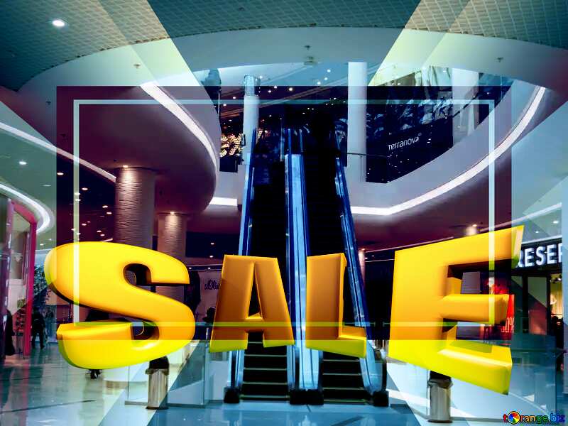  Sales promotion 3d Gold letters sale background Shopping Center Template №16276