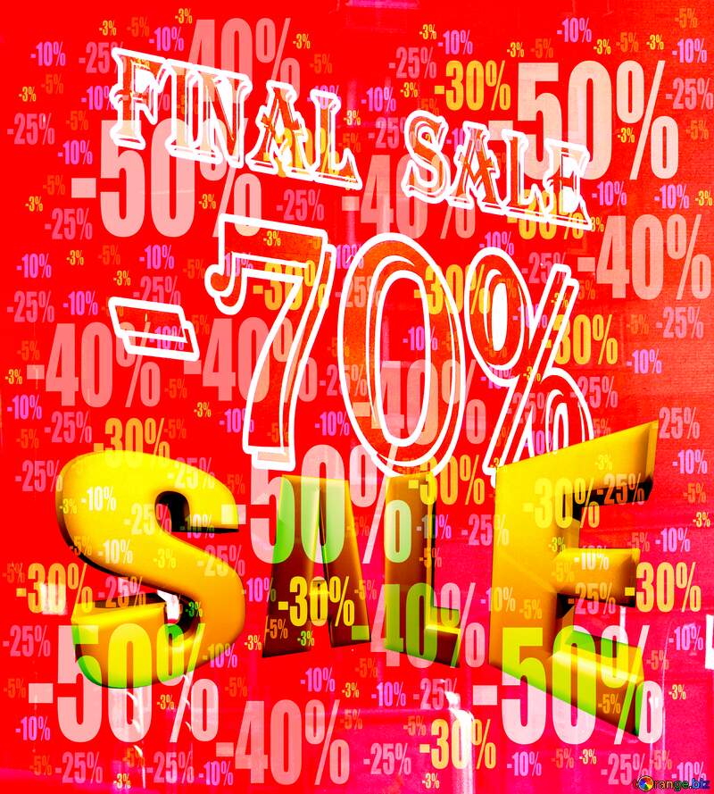 Final sale 70% selling banner discount background №48494