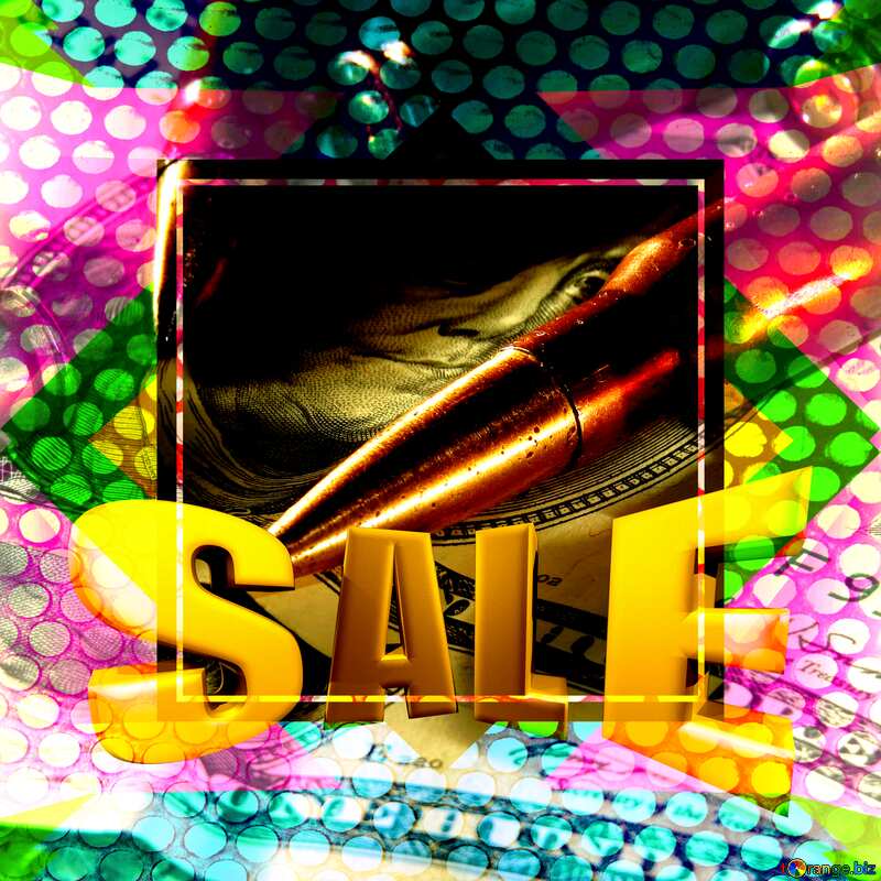  Bullets infographic template presentation frame Sales promotion 3d Gold letters sale background №30519