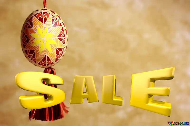 Easter background Sales promotion 3d Gold letters sale №29361