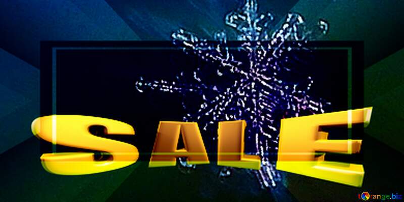  Snowflake Design Banner Template Sales promotion 3d Gold letters sale background №16979