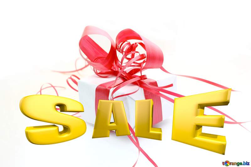 A simple gift Sales promotion 3d Gold letters sale background №16336