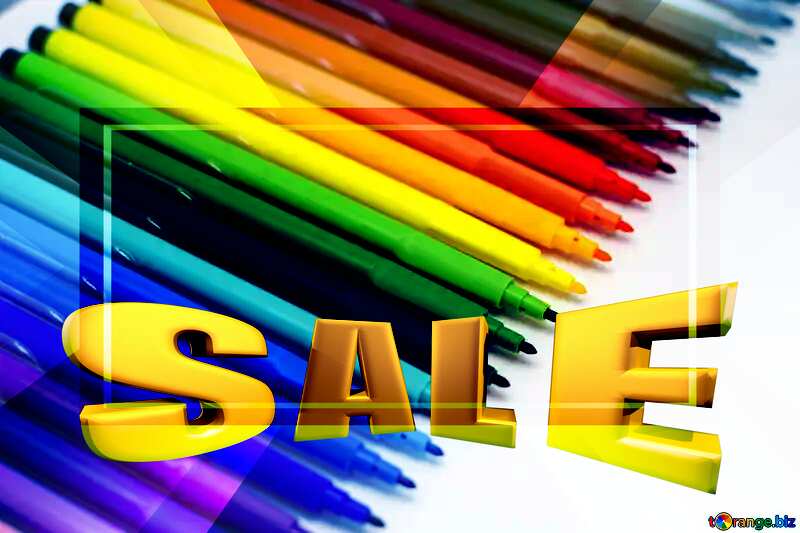 Markers for teaching drawing Sales promotion 3d Gold letters sale background №16829