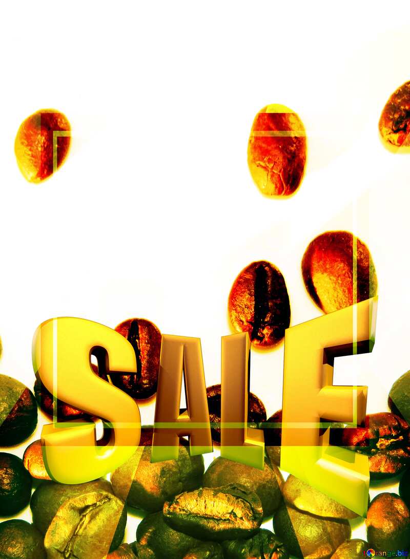 Grain coffee Sales promotion 3d Gold letters sale background Gold Template №32290