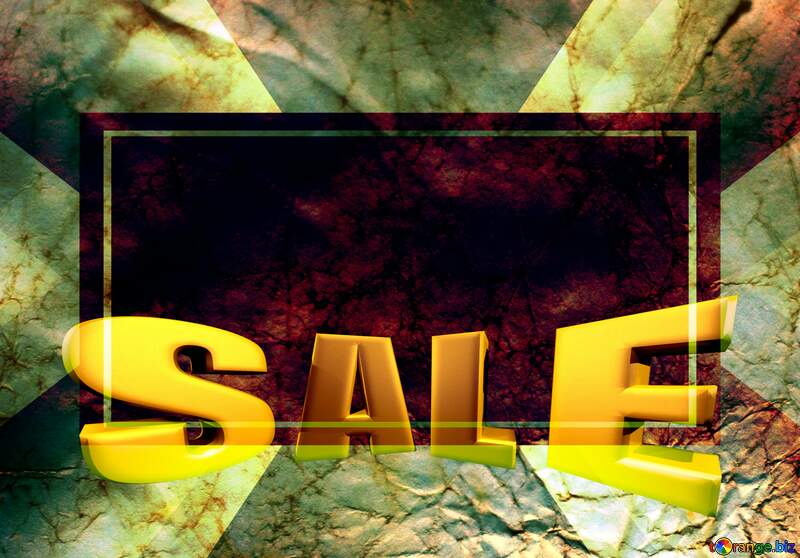 Texture of crumpled paper Sales promotion 3d Gold letters sale background Template №16030