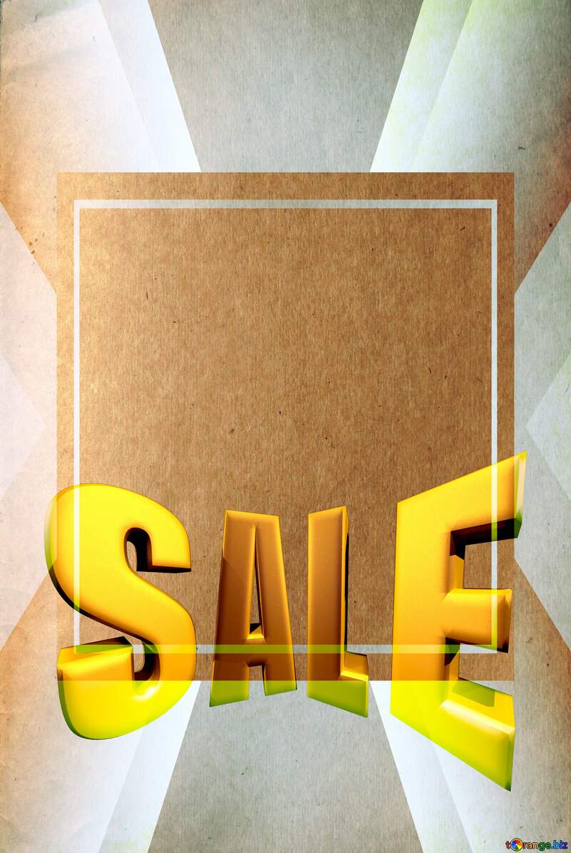 Texture yellow old smooth paper Sales promotion 3d Gold letters sale background Template №33004