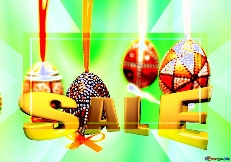 Spring Easter Sales promotion 3d Gold letters sale background №29842