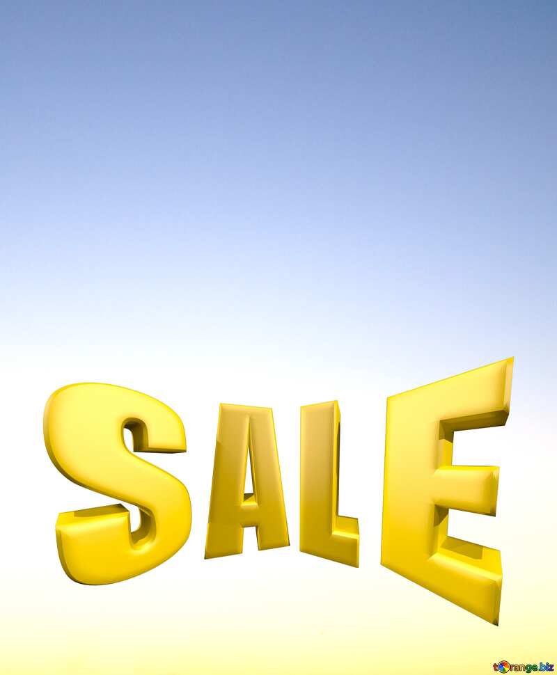 Sunset Gradient Sales promotion 3d Gold letters sale background №16062