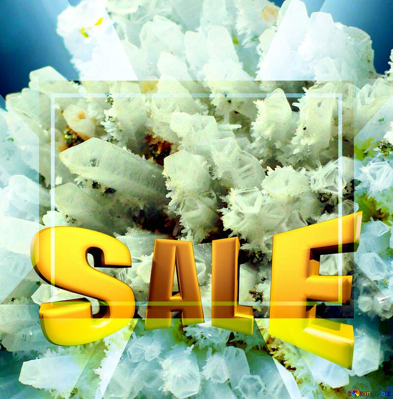 Crystals minerals Sales promotion 3d Gold letters sale background №39499