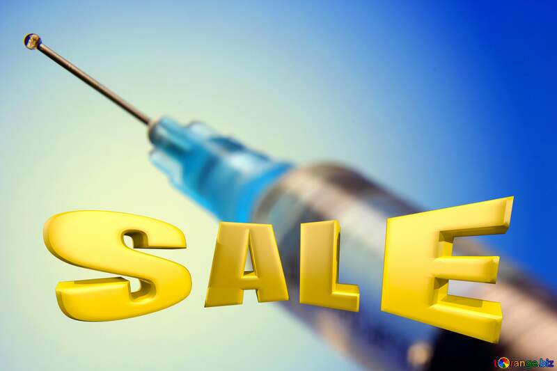Vaccine Sales promotion 3d Gold letters sale background №18876