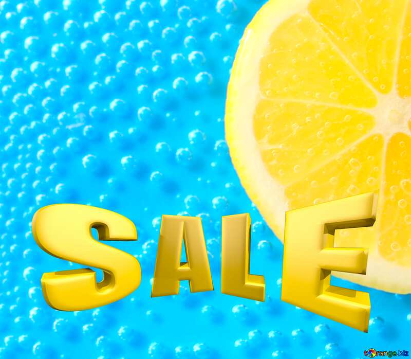 Lemon water Sales promotion 3d Gold letters sale background №40820