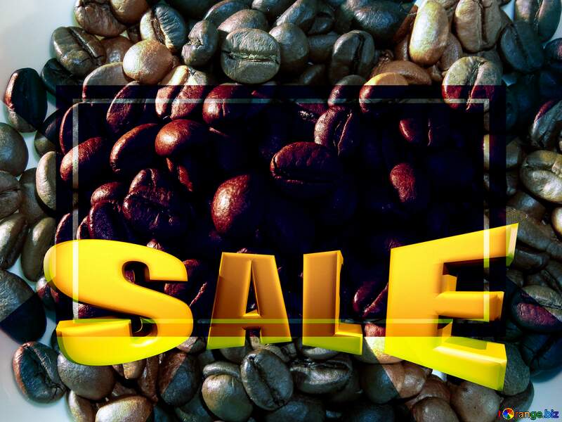 Download free picture Coffee beans Sales promotion 3d Gold letters sale