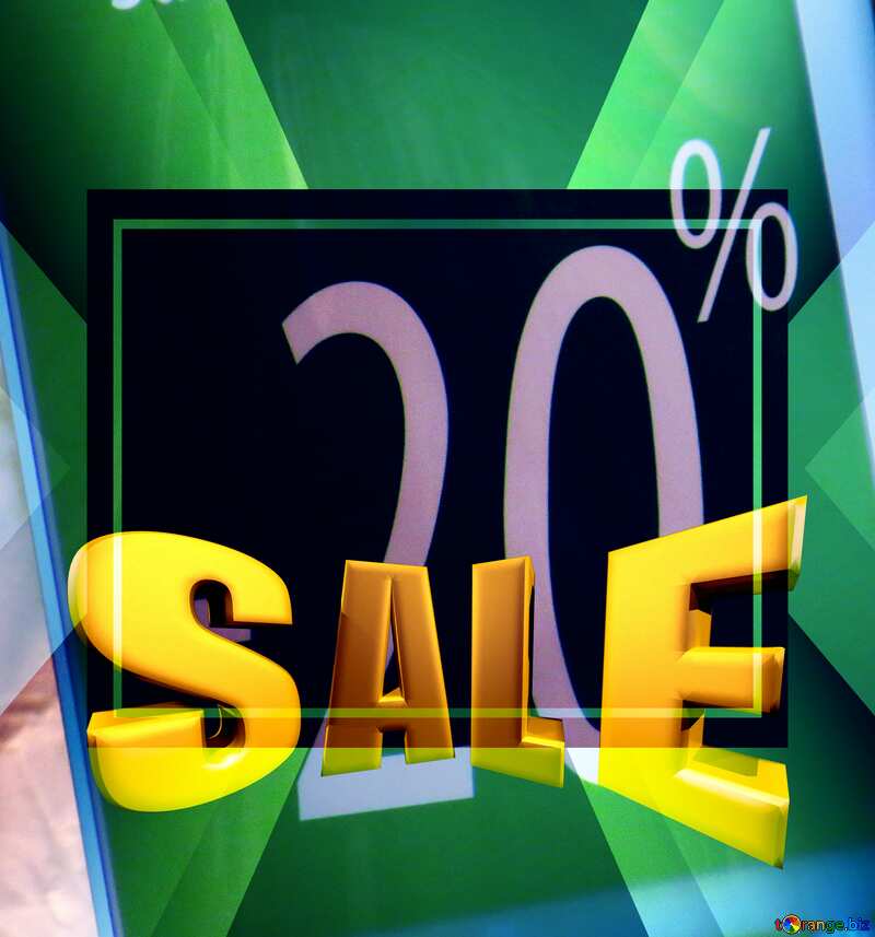 20 off Sales promotion 3d Gold letters sale background Template №16253