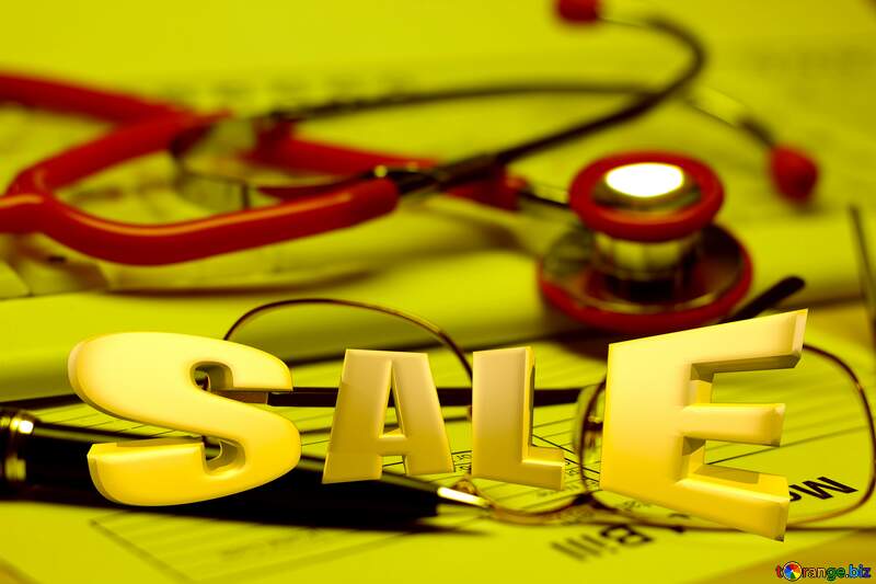 Doctor online Sales promotion 3d Gold letters sale background Template №19710