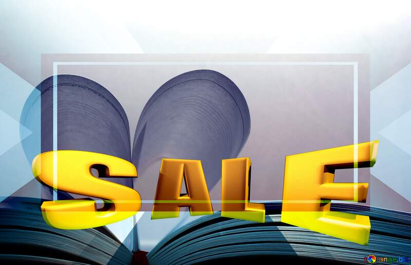 Heart of the pages of the book Sales promotion 3d Gold letters sale background Template №16080