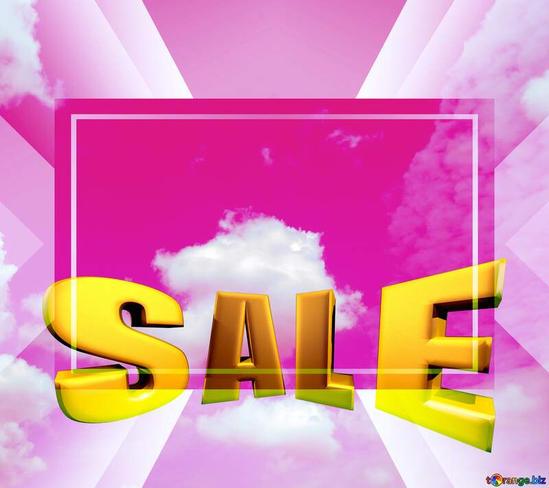  Sales promotion 3d Gold letters sale background Pink Sky Design Template №31606