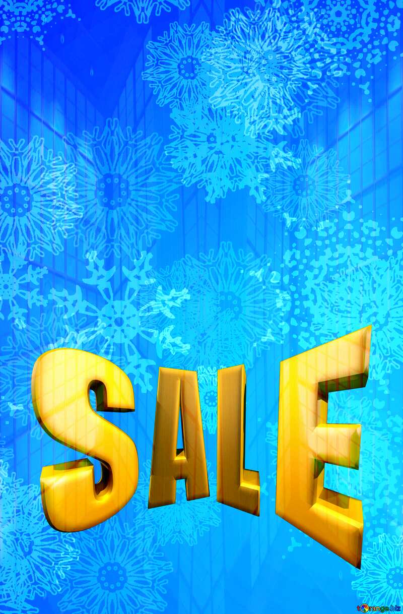  Geometric square backdrop blue Snowflakes winter sale banner template design background Sales promotion 3d Gold letters №40658