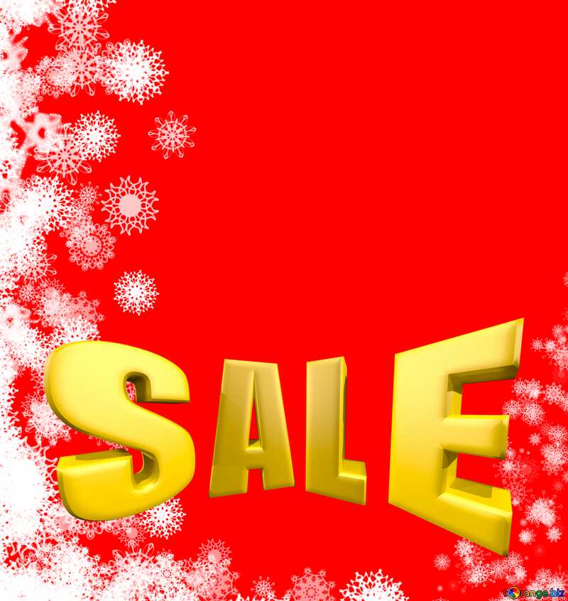  Background red Snowflakes winter sale banner template design background Sales promotion 3d Gold letters №40696