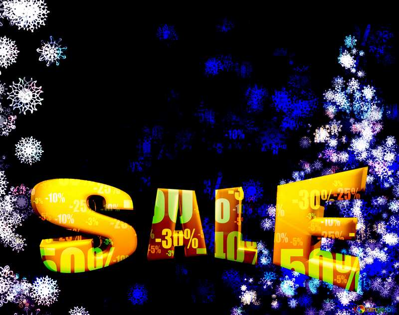  Christmas tree clipart Hot Sales Frame Background Shop promo dark background. Sale offer discount template Sales promotion 3d Gold letters №40701