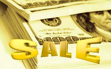 FX №199489  Dollars Sale offer discount template money Background Sales promotion 3d Gold letters sale...