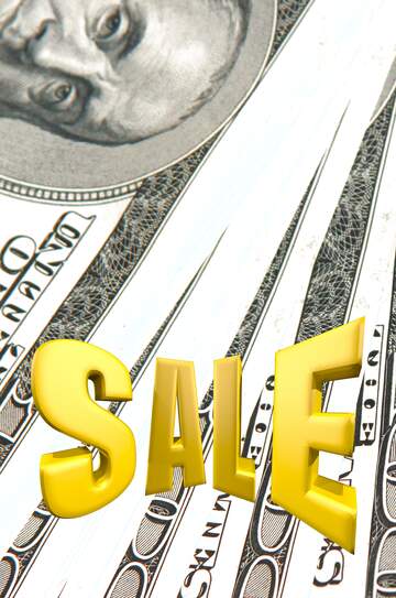 FX №199493  Dollars Banner Background Sale offer discount template Sales promotion 3d Gold letters sale...