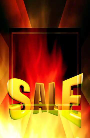FX №199156  pretty fire background Template Sale offer discount template Sales promotion 3d Gold letters sale...