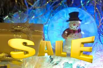 FX №199223 Christmas background gifts. Sales promotion 3d Gold letters sale background