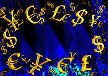 FX №199670  Lights lines curves pattern dark blue Abstract Background Futuristic Gold money frame border 3d...