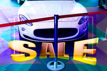 FX №199312 Saloon car sales. Exclusive showroom. Sales promotion 3d Gold letters sale background
