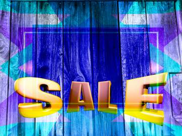 FX №199267  Board wood Blue Frame Template Sales promotion 3d Gold letters sale background