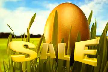 FX №199178  Sales promotion 3d Gold letters sale background Easter Egg Gold Template