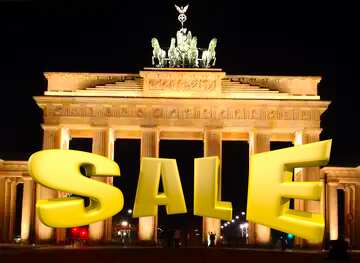 FX №199113 The Brandenburg Gate Sales promotion 3d Gold letters sale background
