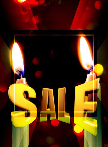 FX №199042  Two candles Template Sales promotion 3d Gold letters sale background