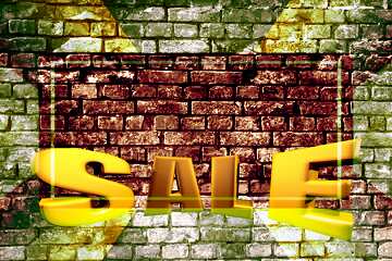 FX №199091 Texture of ancient masonry Sales promotion 3d Gold letters sale background Template
