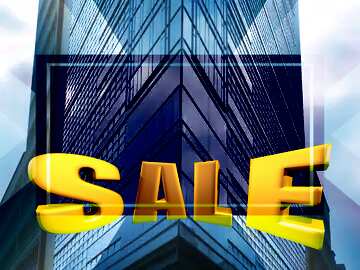 FX №199106 Sharp corner building Sales promotion 3d Gold letters sale background Template