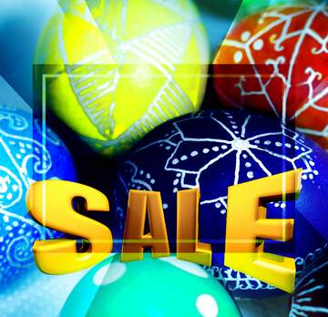 FX №199102 Easter eggs Sales promotion 3d Gold letters sale background Template